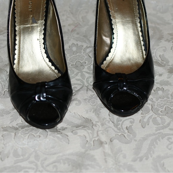 Black Fioni Peep Toe Wedges - Picture 8 of 10